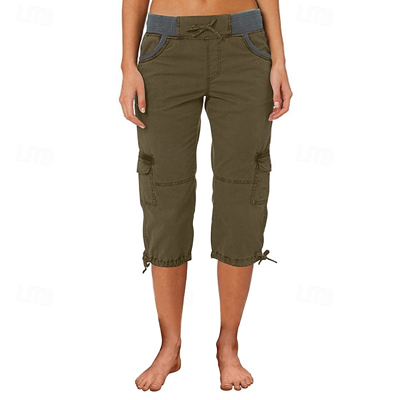 Femmes Pantalons Cargo Pantalons de randonnée Extérieur Coupe régulière Respirant Bas Avec Poches Noir Vert Véronèse Coton Camping / Randonnée Course S M L XL XXL de 2025 ? $22.99 –P9