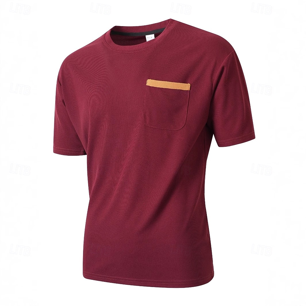 Ανδρικά Βάφλα μπλουζάκι Κοντομάνικο Στρογγυλή Ψηλή Λαιμόκοψη Χένλι Καλοκαίρι Όλες οι εποχές Συμπαγές Χρώμα Μοντέρνα Υψηλής Ποιότητας Αθλητικό Μπροστινή τσέπη ΕΞΩΤΕΡΙΚΟΥ ΧΩΡΟΥ Causal Καθημερινά 2026 - $17.99 –P9