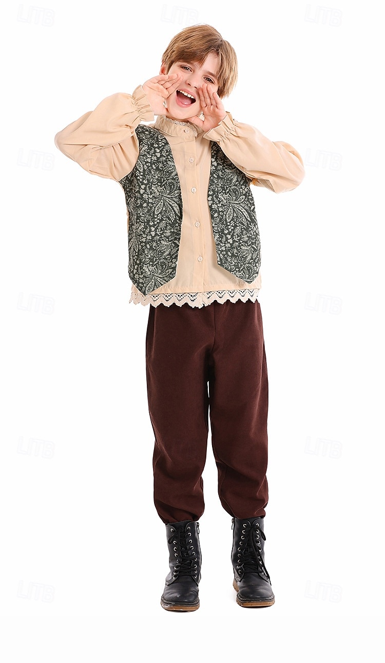 Märchen Dorfjunge Pionier Cosplay Kostüm Outfits Märchenfiguren Cosplay for Jungen Kinder Halloween Karneval Leistung Pädagogisches Ankleiden Verkleidung für Schulveranstaltungen 2026 - $44.99 –P4