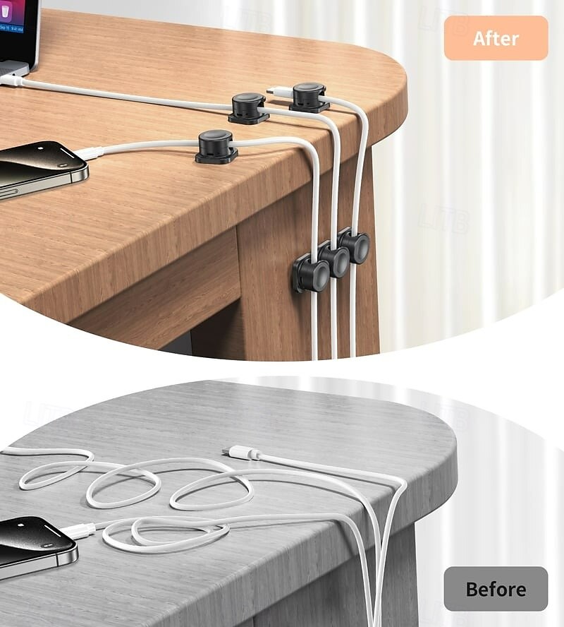 12 kpl magneettisia kaapelikiinnikkeitä työpöydän johdon järjestäjä auton johdonpidike latauskaapelin hallintapidikkeet usb-kuulokkeille puhelimen laturin pistokkeen johdonpidike 2025 - $9.49 –P3