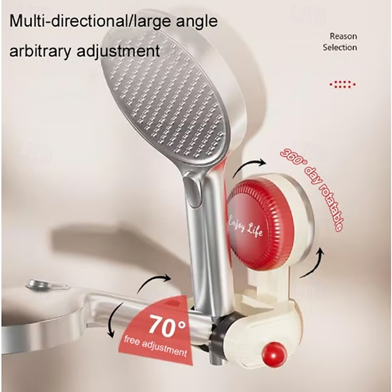 3 stk. justerbar sugekoppdusjholder, borefritt roterbart dusjhodefeste, avtakbart veggmontert dusjstativ for badet &barn 2025 - $11.99 –P13