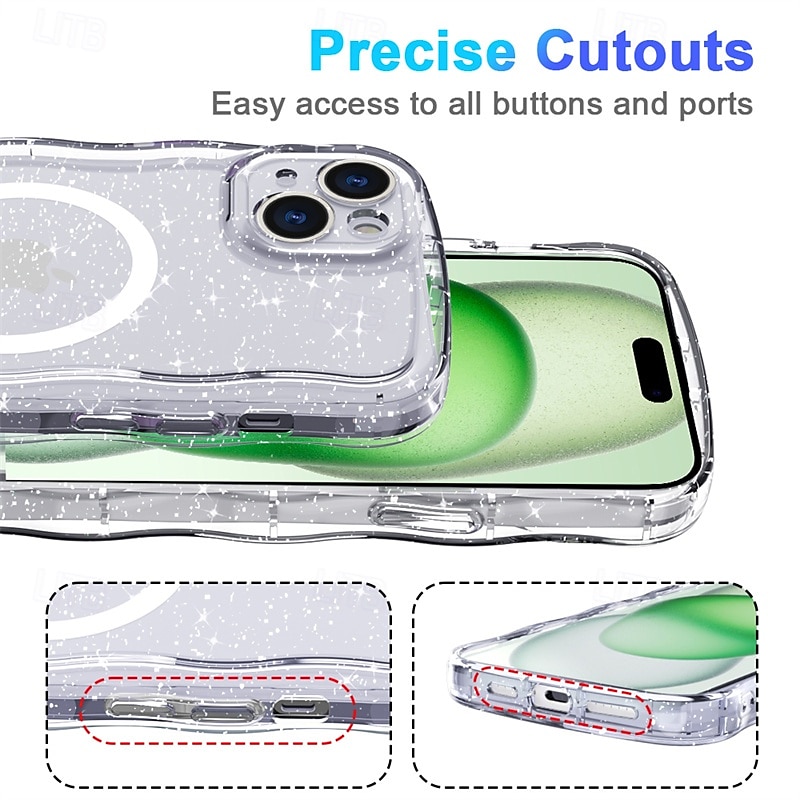 Phone Case For Apple AirTag iPhone 16 iPhone 15 Pro Max Plus Back Cover Magnetic Adsorption Transparent Magnetic Support Wireless Charging TPU 2025 - $17.99 –P7