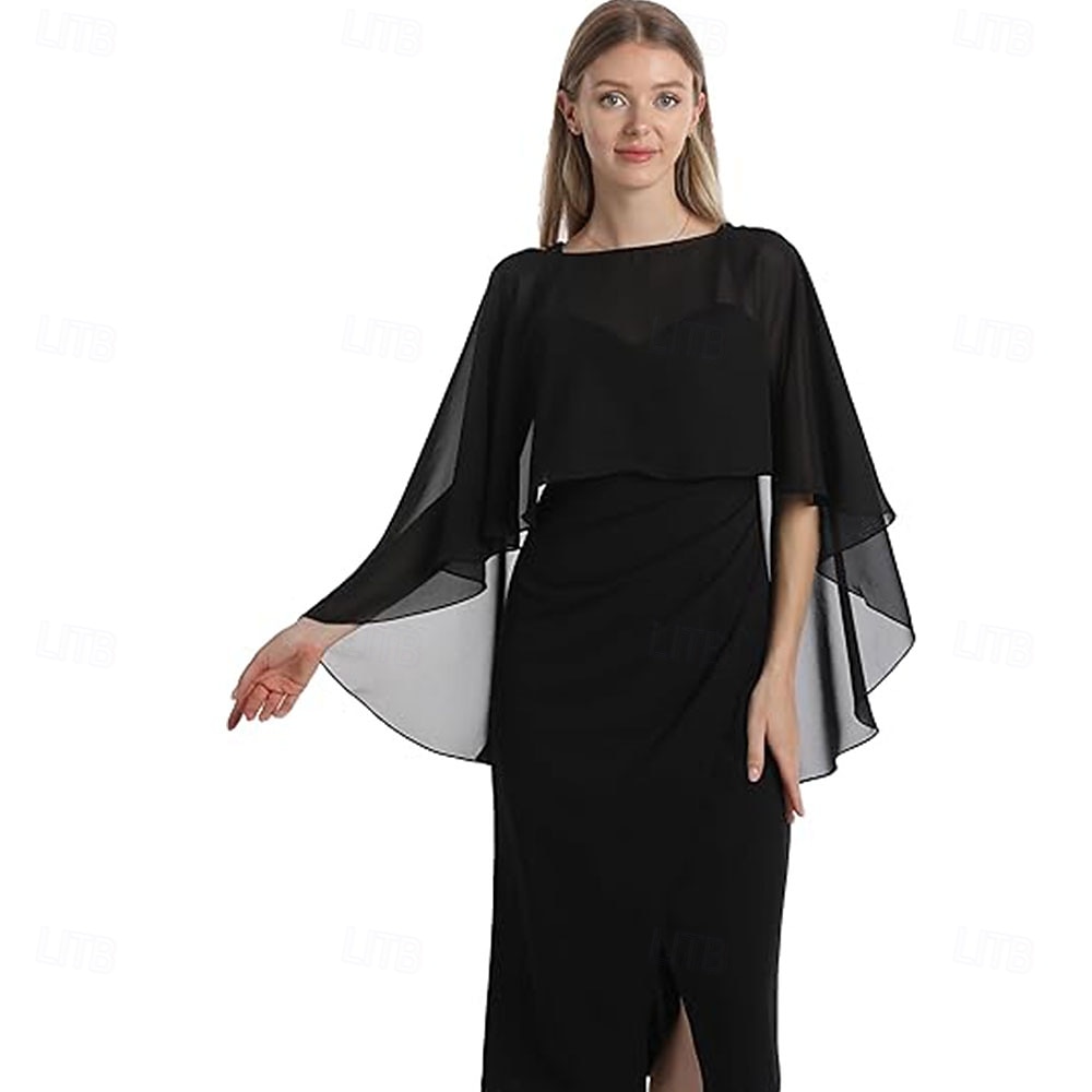 capelets voor vrouwen chiffon capes sjaals en omslagdoeken voor avondjurken bruiloft capes cover-up 2026 - $16.49 –P4