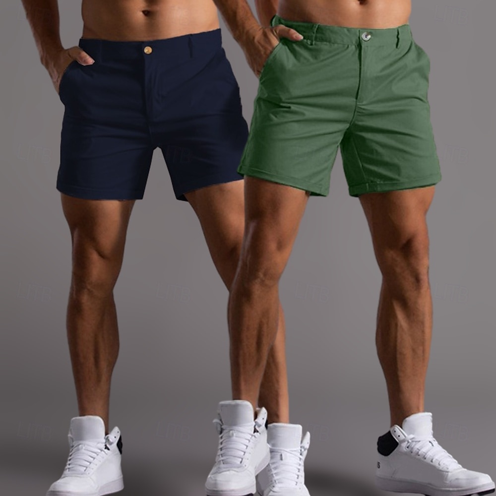 Férfi Rövidnadrágok Chino Shorts Bermuda nadrág Strand rövidnadrág Munkanadrág Zseb Sima Mokaszinok Rövid Szabadtéri Hétköznapi Napi Szabadság Stílusos Fekete + sötétkék Sötétszürke+fekete 2025 - $29.99 –P8