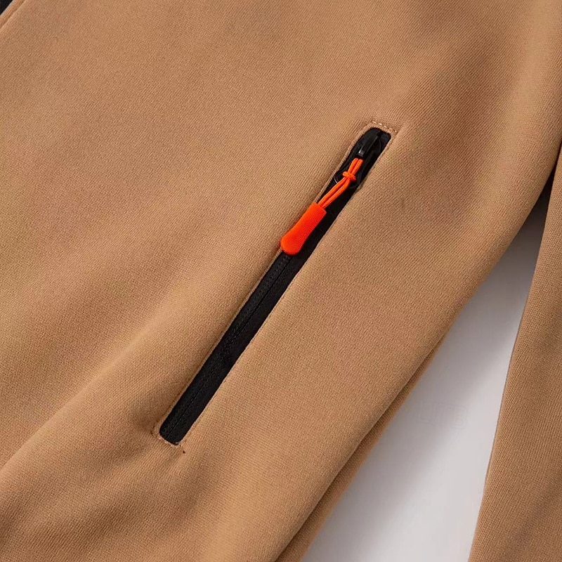 Per uomo Felpa con cappuccio Felpa con cappuccio a zip intera Felpa con cappuccio tattica Nero Blu marino Cammello Grigio chiaro Grigio scuro Con Cappuccio Semplice Tasca Sport & Outdoor Casuale del 2025 a $23.99 –P7