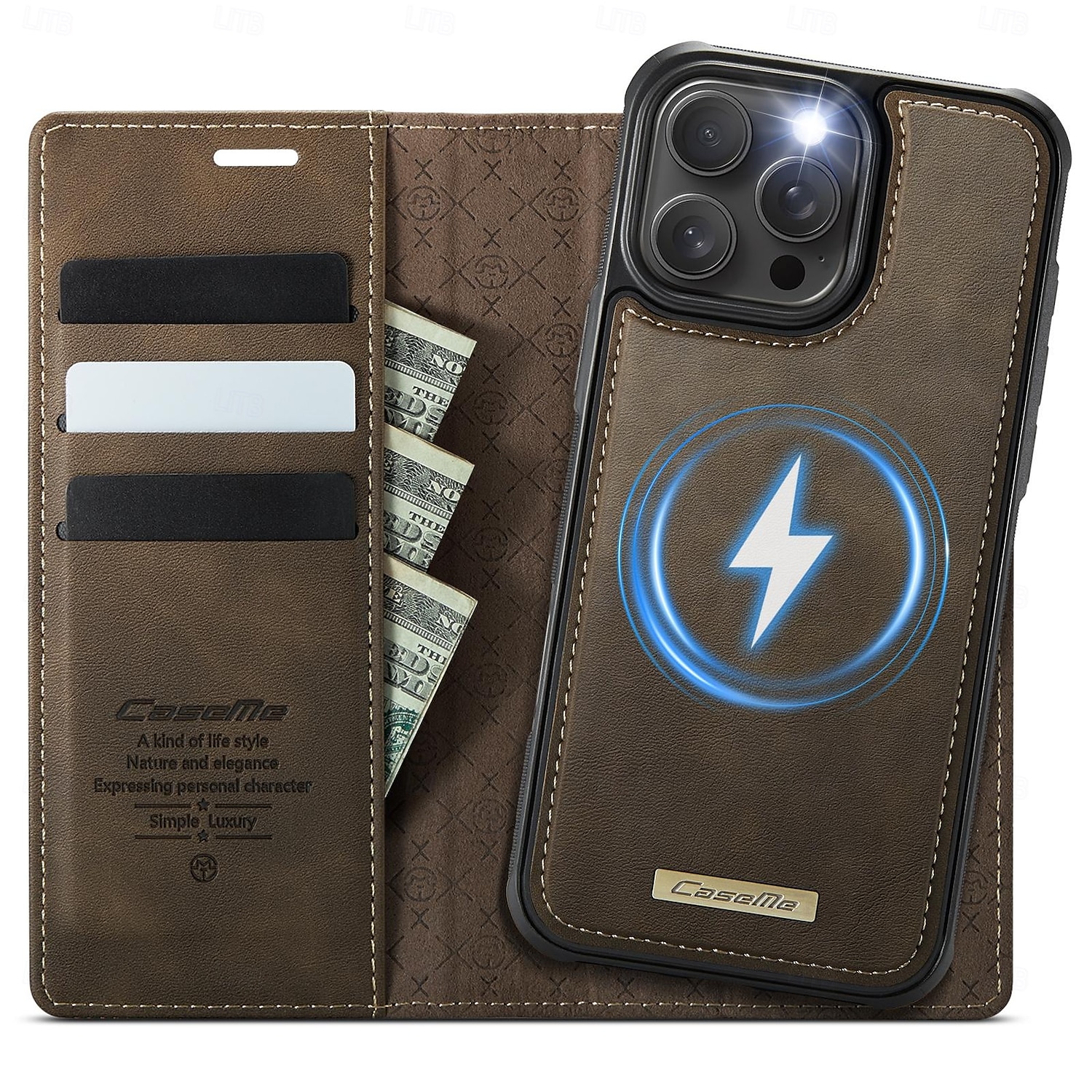 Phone Case For iPhone 16 iPhone 15 iPhone 14 13 12 11 Pro Max Plus Flip Cover Detachable Magnetic Support Wireless Charging TPU PU Leather 2025 - $21.99 –P13