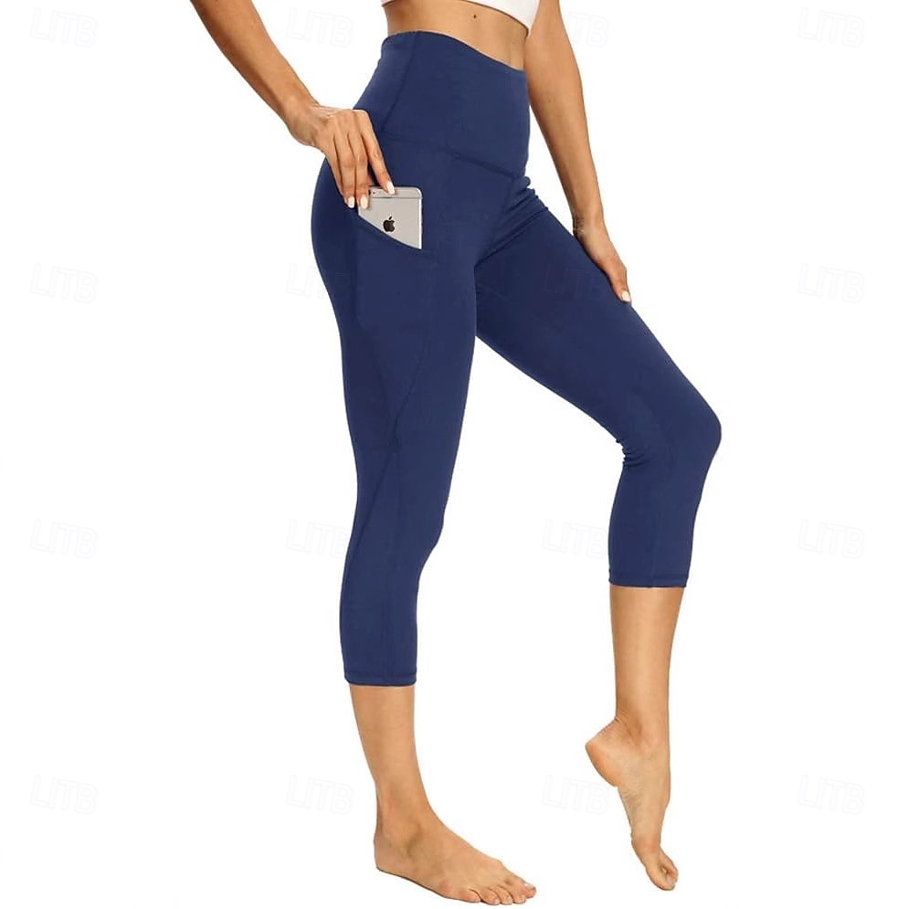Dames broek Leggings Gezellige leggings Panty Sportschoenen Kuitlengte Hoge taille Effen Zijzakken Comfortabel Billenlift Buikcontrole Yoga Casual / Dagelijks Zwart Bordeaux Blauw Grijs Lente Herfst 2026 - $13.99 –P6