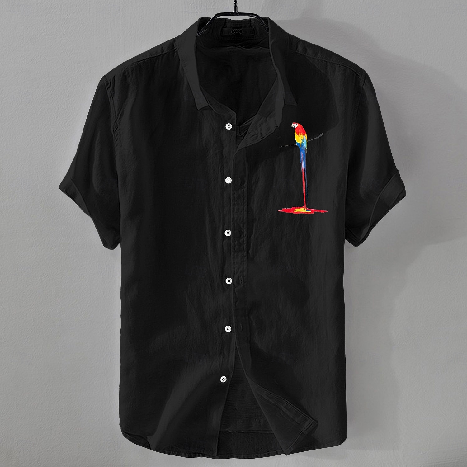 Hombre Camisa Camisa de lino Camisa de verano Camisa de playa Abotonar la camisa Pájaro Vacaciones Casual Negro Blanco Rosa Azul Piscina Manga Corta Cuello Vuelto Verano Ropa 2025 - $21.99 –P6