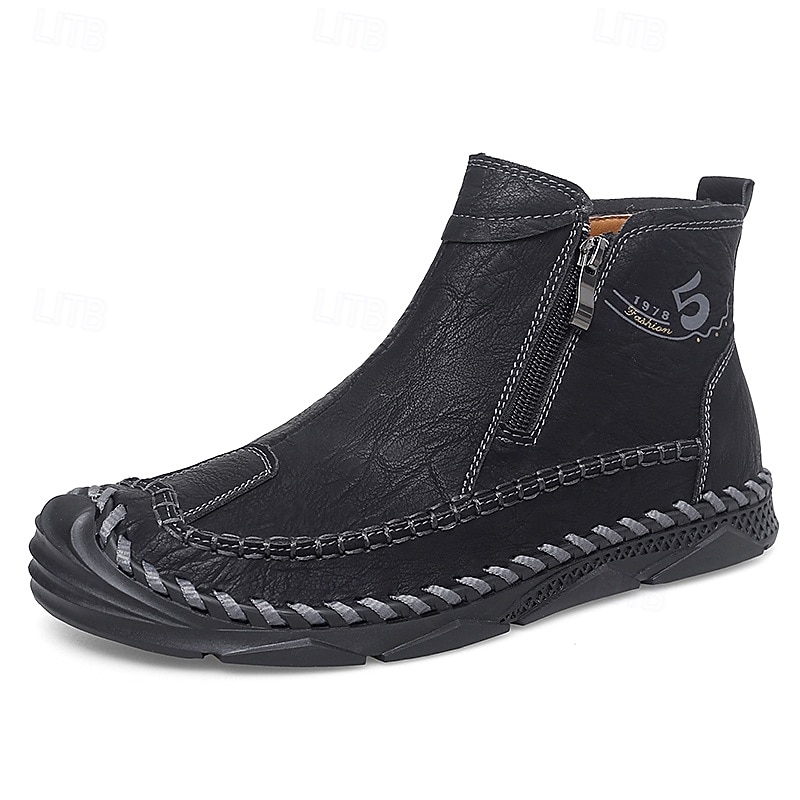 Bottines zippées faites main pour hommes pour un confort quotidien – bottes de marche décontractées de style vintage pour les voyages d'automne et les aventures urbaines de 2025 ? $46.99 –P2