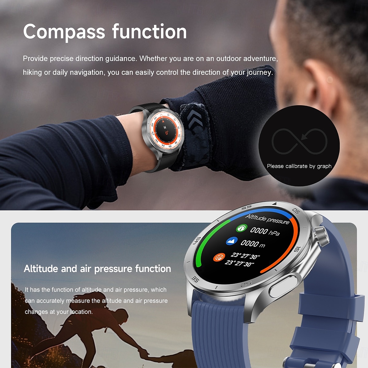 X2 Max Smart Watch 1.53 inch AMOLED HD Screen Bluetooth Call Compass Heart Rate  Fitness Tracker IP68 Waterproof SmartWatch 2025 - $44.99 –P10
