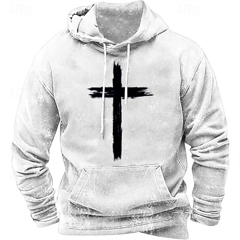 Herren Kapuzensweatshirt Schwarz Weiß Rote Blau Braun Mit Kapuze Kreuz Tasche Druck Sport & Outdoor Täglich Ferien Polyester Streetwear Basic Lässig Frühling Herbst Bekleidung Kapuzenpullover 2025 - $13.99 –P7