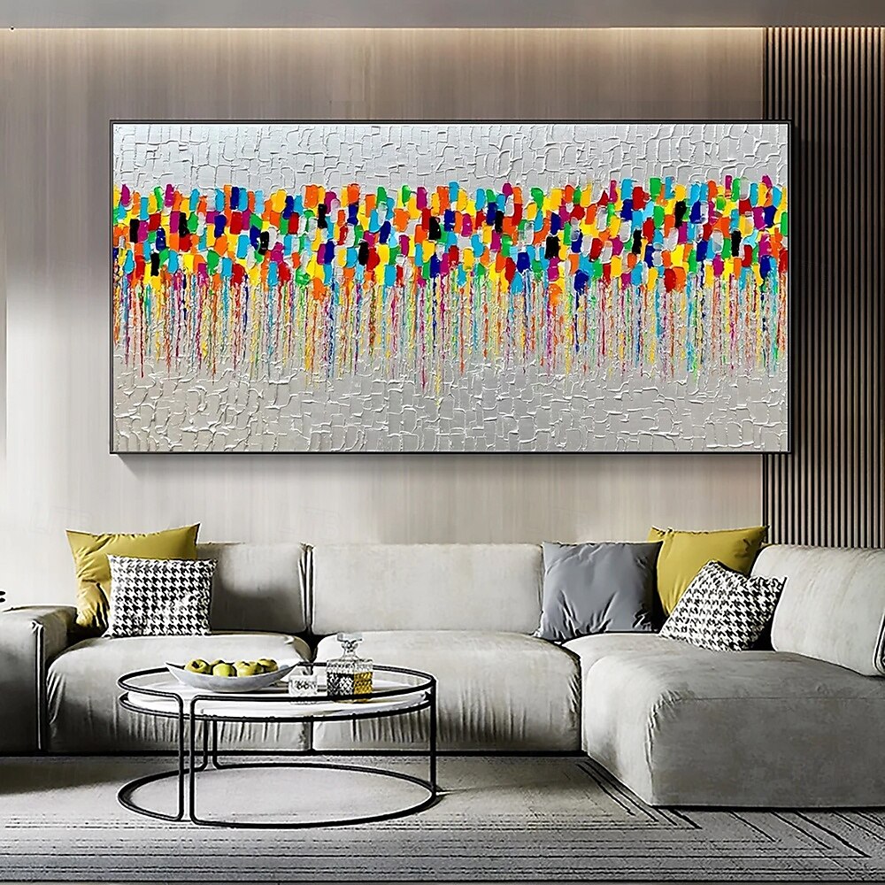 Mintura handgefertigte abstrakte, farbenfrohe, strukturierte Ölgemälde auf Leinwand, Wandkunst, Dekoration, modernes abstraktes Bild für die Inneneinrichtung, gerolltes, rahmenloses, ungedehntes 2025 - $91.99 –P2