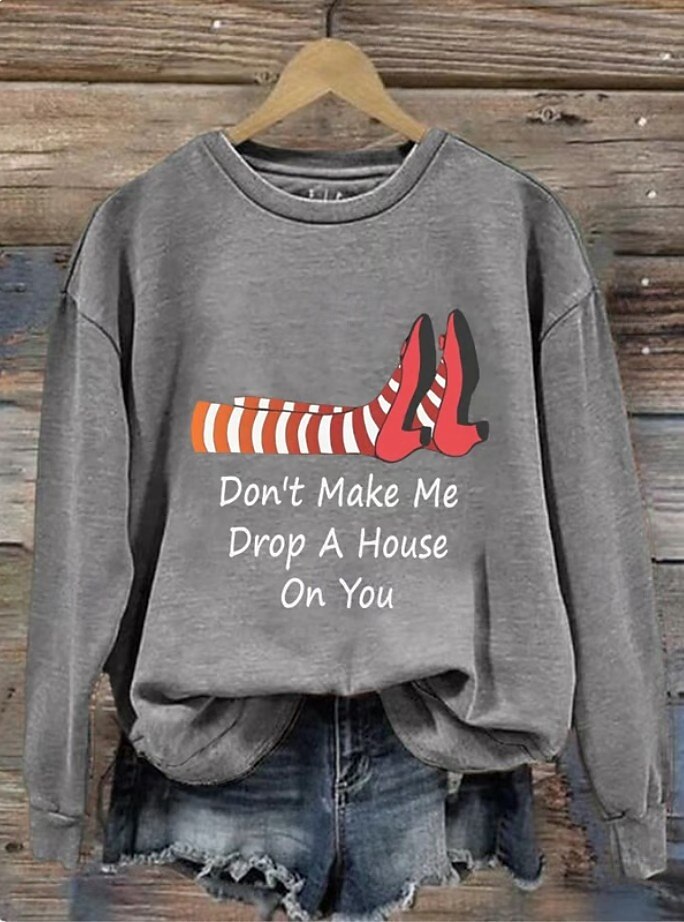 Femmes Sweatshirt Pull Graphique Crâne Sorcière Mode Occasionnel manche longue Col ras du cou Col rond Hauts Réguliers Rue Tenue Quotidienne Occasionnel Imprimé Noir Violet Orange Vert Gris Automne de 2025 ? $24.99 –P5
