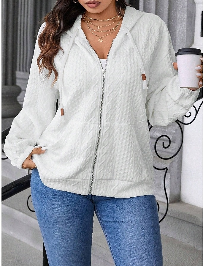 Femmes Veste Décontractée Confortable Respirant Avec Poches Mode Occasionnel Uni Occasionnel Tenue quotidienne Régulier À capuche Coupe régulière manche longue Vêtements d'extérieur Bleu Ciel Noir de 2025 ? $24.99 –P2
