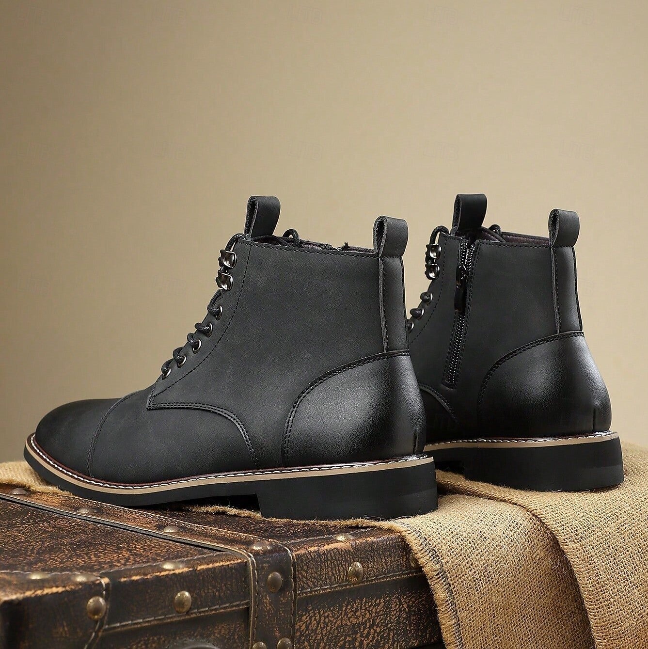 Bottines à lacets vintage pour homme – bottines à bout droit avec coutures classiques pour le travail, le week-end et l'automne de 2025 ? $54.99 –P16