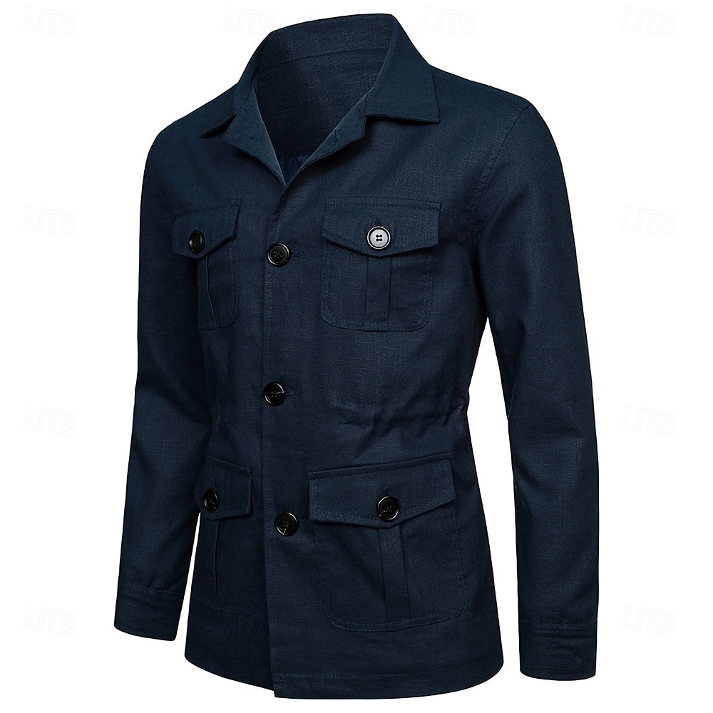 Per uomo Giacca Leggera Blazer 100% lino Scuola Formale Vacanza Elegante Vintage Estate Primavera Lino Tinta unica Tasca Delicato sulla Pelle Comodo Monopetto Un Bottone Bottone frontale Giacca del 2025 a $55.99 –P4