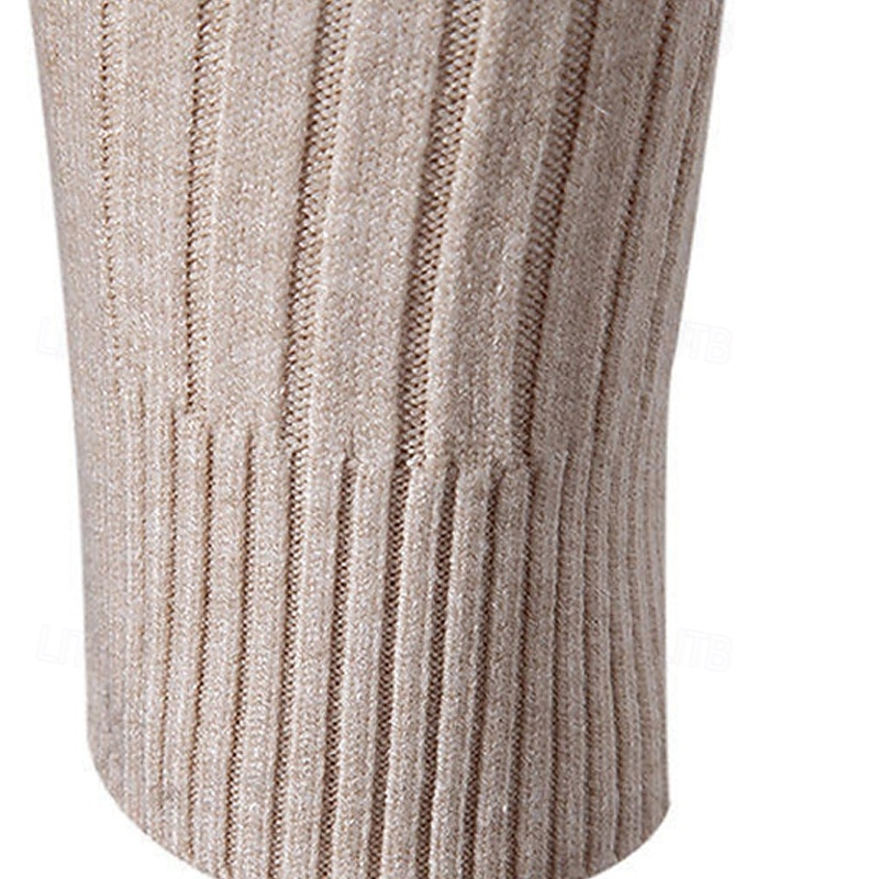 Herr Pullover tröja Stickad tröja Ribbad Sticka Vanliga toppar Stickat Slät Polokrage Mode Grundläggande Semester Dagliga kläder Kläder Höst Vinter Vin Svart S M L 2025 - $21.99 –P16