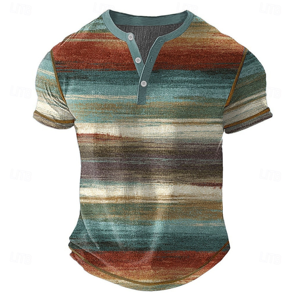 Miesten Abstrakti Vaakasuuntaiset nauhat Henley-paita Vohveli T-paita Lyhythihainen Päivittäin Retro / vintage Klassinen Urheilu ja ulkoilu Kausaliteetti Pyhäpäivä Kevät kesä Kaikki vuodenajat Ruskea 2026 - $28.99 –P1