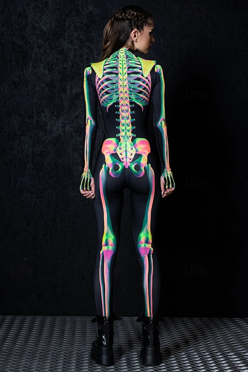 koponya csontváz test halloween csoportos páros jelmezek teljes testes macskaruha ijesztő jelmez férfi női fiú gyermek felnőttek előadás buli klub halloween karnevál halottak napja könnyű 2025 - $29.99 –P3