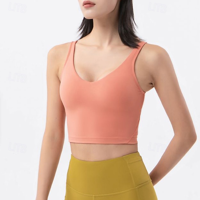 Damskie Top do jogi Stanik sportowy Bielizna Střední podpora Nagi Jednolity/zwykły kolor Sport Odzież sportowa Srebrny Czarny Pilates Zumba Bieganie 2026 - $26.99 –P4