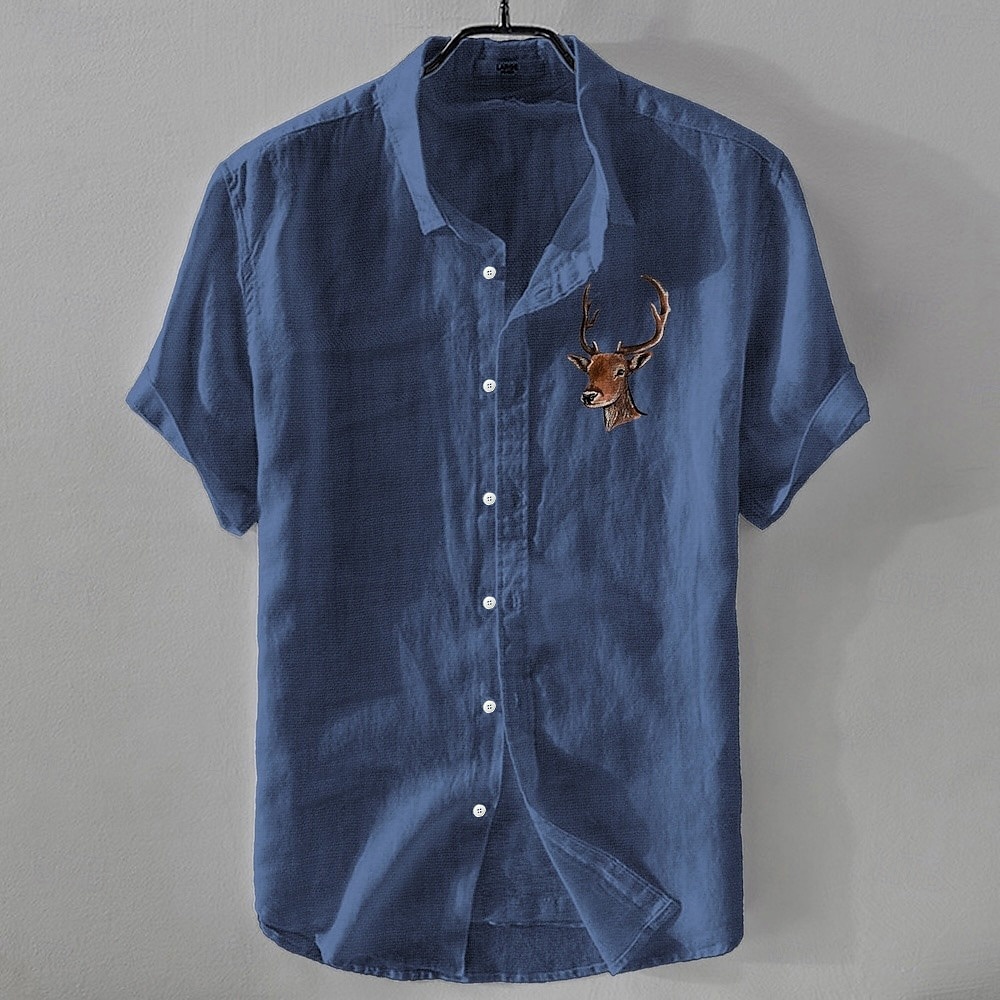 Homme Chemise en lin Chemise Décontractée Chemise en coton et lin Chemise Boutonnée À Motif Animal Vacances Tenue quotidienne Blanche Marine foncé Bleu Ciel Kaki Manche Courte Revers Toutes saisons de 2026 ? $25.99 –P6
