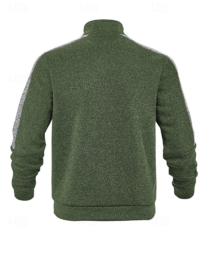 Herren Freizeitjacke Collegejacke Urlaub Täglich Atmungsaktiv Tasche Frühling Herbst Farbblock Mode Klassisch Stehkragen Regulär Schwarz Rote Grün Hellgrau Dunkelgray Jacken 2025 - $36.99 –P2