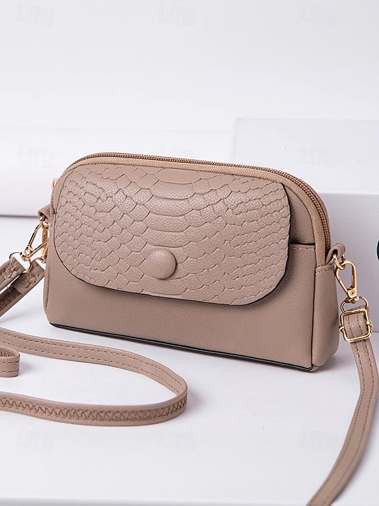 borsa a tracolla da polso in similpelle da donna con patta in stampa coccodrillo – elegante piccola borsa a tracolla per l'uso quotidiano, i viaggi e il lavoro del 2025 a $14.99 –P12