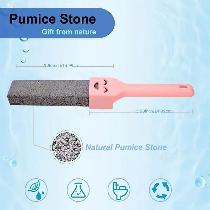 Set di 5 spazzole in pietra pomice con manico, detergente per il bagno per rimuovere calcare, ruggine e macchie da lavandino, piastrelle, vasca da bagno - strumenti per la pulizia con manico del 2025 a $12.99 –P4