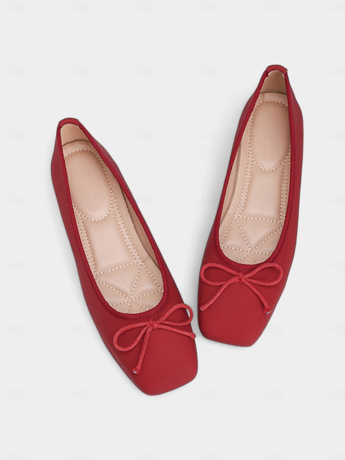 Grüne Ballerinas mit quadratischer Zehenpartie für Damen – Schlupfschuhe aus Kunstleder mit Schleife für die Freizeit, das Büro und das Wochenende 2026 - $32.99 –P6