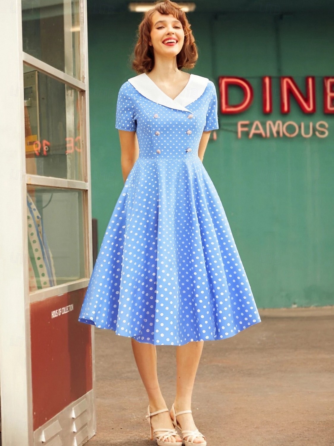 Retro Vintage 1950s Rockabilly Knee Length Dress Swing Dress Flare Dress Normal Polka Dot A-Line V Neck Fancy Dress Women's Carnival New Year Masquerade Daily Wear Tea Party Retro Theme Party Adults' 2026 - $34.99 –P17