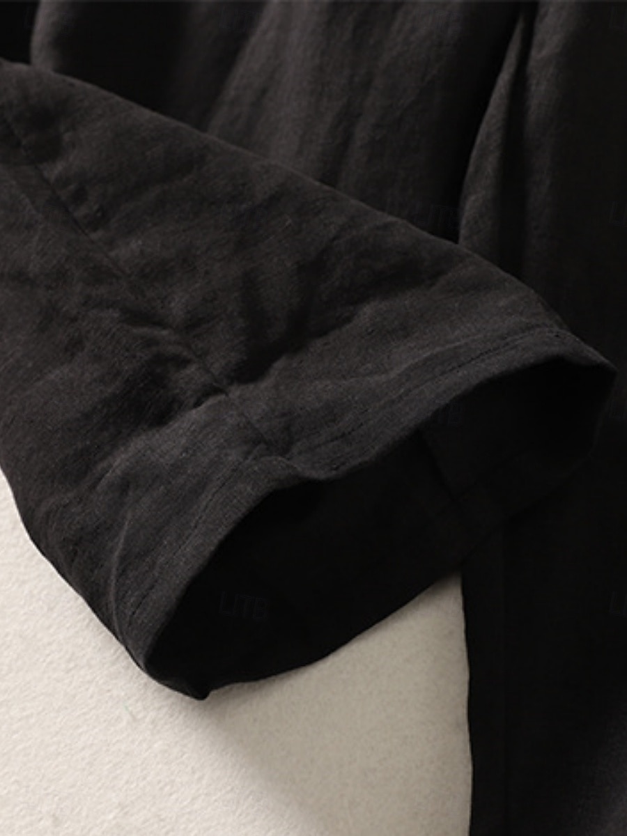 Mulheres Calças de linho de algodão chinês Estilo Étnico Básico Casual Comprimento total Cintura Alta Tecido Bolsos Com Cordão Conforto Exterior Com Stretch Férias Rua Diário Preto Branco fúcsia de 2025 por $39.99 –P17