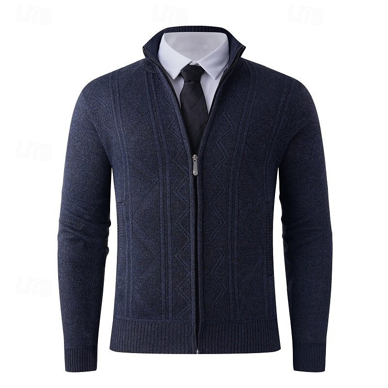 Homens Sueter Cardigan Suéter Cortado Suéter com zíper Suéter de malha Estriado Tricotar Tops regulares Tosão Tecido Colarinho Chinês Moda Clássico Férias Roupa Diária Roupa Outono Inverno Vermelho de 2025 por $24.99 –P4