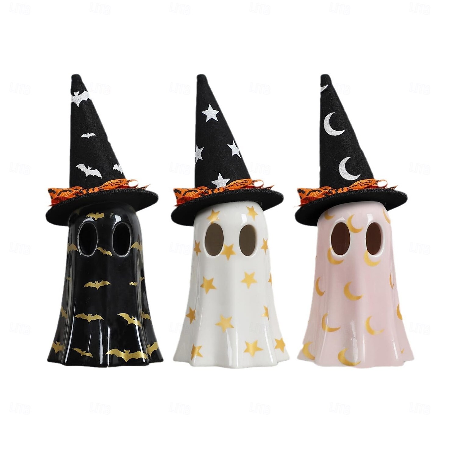 Statuetta fantasma di Halloween, piccole statuette fantasma in resina con luce, fantasmi luminosi con cappelli da strega, simpatica statua fantasma per decorazioni spettrali di Halloween per tavoli da del 2025 a $17.99 –P6