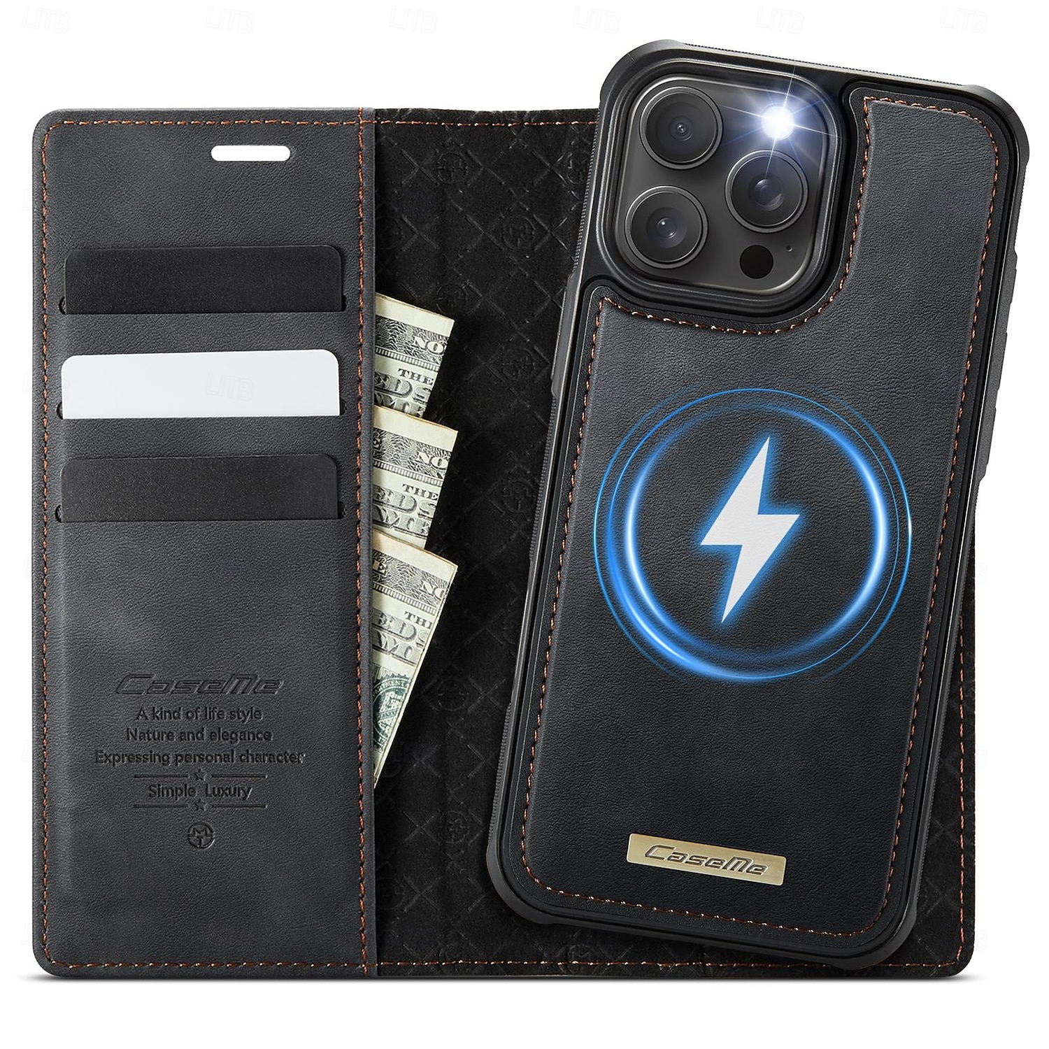 Phone Case For iPhone 16 iPhone 15 iPhone 14 13 12 11 Pro Max Plus Flip Cover Detachable Magnetic Support Wireless Charging TPU PU Leather 2025 - $21.99 –P17