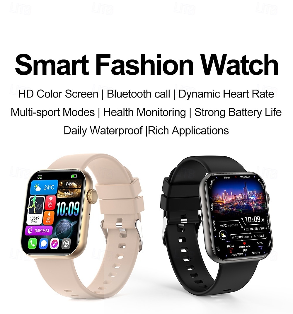 2025年 iMosi HW92 スマートウォッチ 1.9 インチ スマート·ウォッチ ブルートゥース 歩数計 着信通知 睡眠サイクル計測器 と互換性があります Android iOS 女性 男性 ハンドフリーコール 防水 メディアコントロール IP 67 37mmウォッチケース コレクション – $31.99 –P1