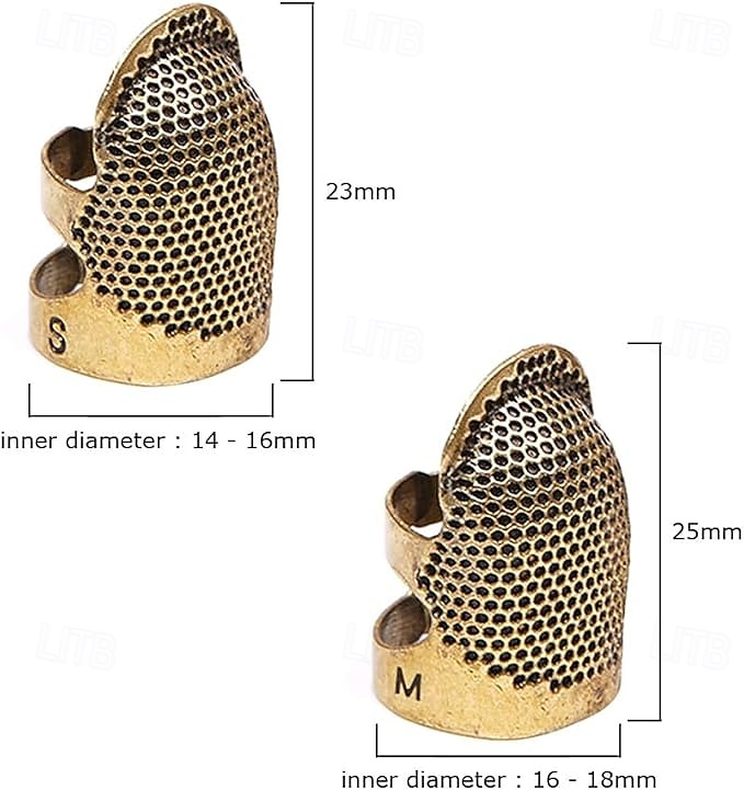 Confezione da 4 dita da cucito con protezione per le dita regolabile, protezione in metallo per spilli, aghi per cucire, quilting, accessori per il fai da te, strumenti per cucire e ricamo (2 misure) del 2025 a $9.49 –P2