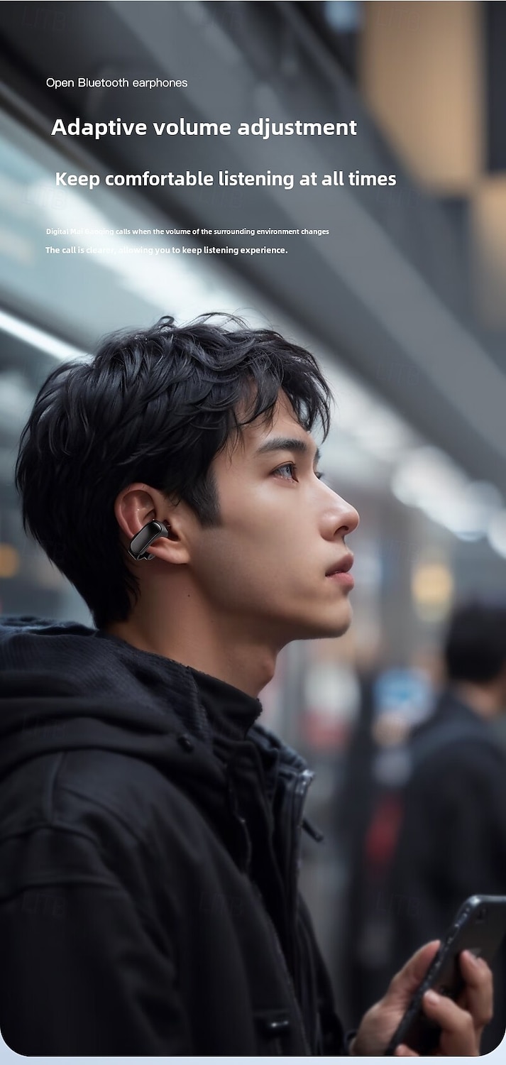 Bluetooth-oordopjes Echte draadloze oordopjes met OpenAudio voor bewustwording Clip-on-ontwerp voor comfort Meeslepende audio Tot 48 uur speeltijd 2025 - $22.99 –P4