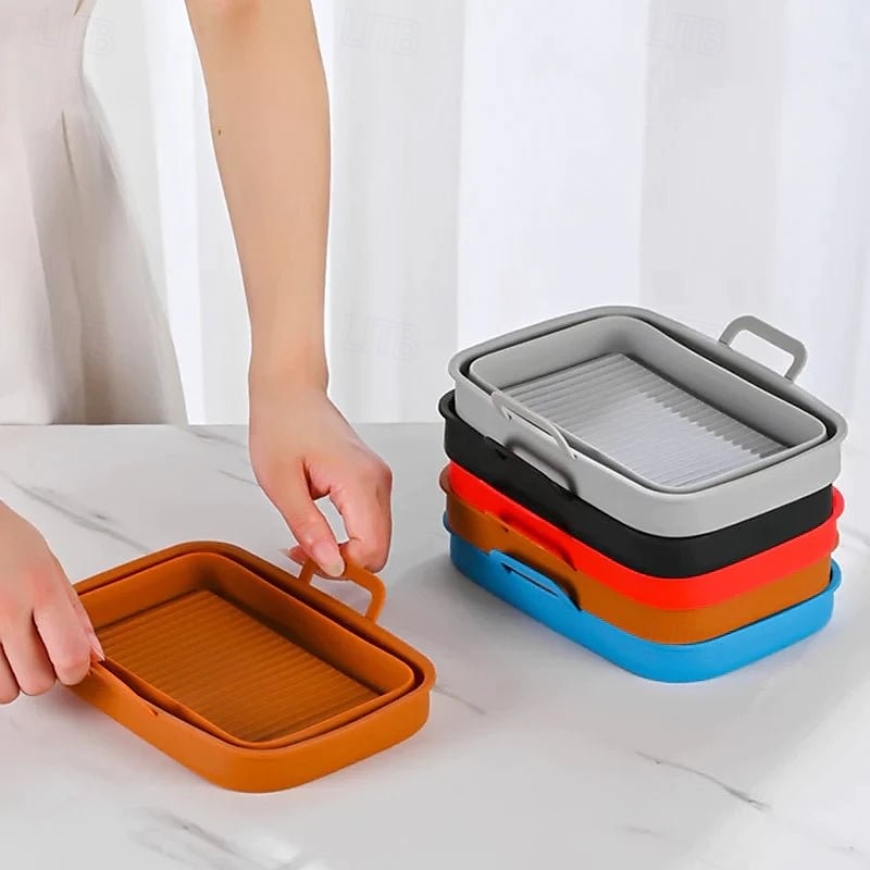 Foldable Air Fryer Silicone Baking Tray Reusable Non Stick Heat Resistant Kitchen Mat for Cooking Roasting Grilling Dishwasher Safe Accessory for Home Baking Use 2025 - $21.99 –P5