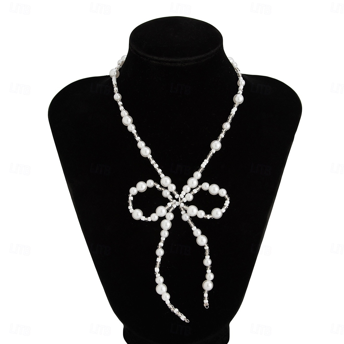 Set di collana con fiocco di perle e orecchini pendenti da donna: eleganti gioielli di tendenza per feste di moda e cocktail party del 2025 a $11.99 –P2