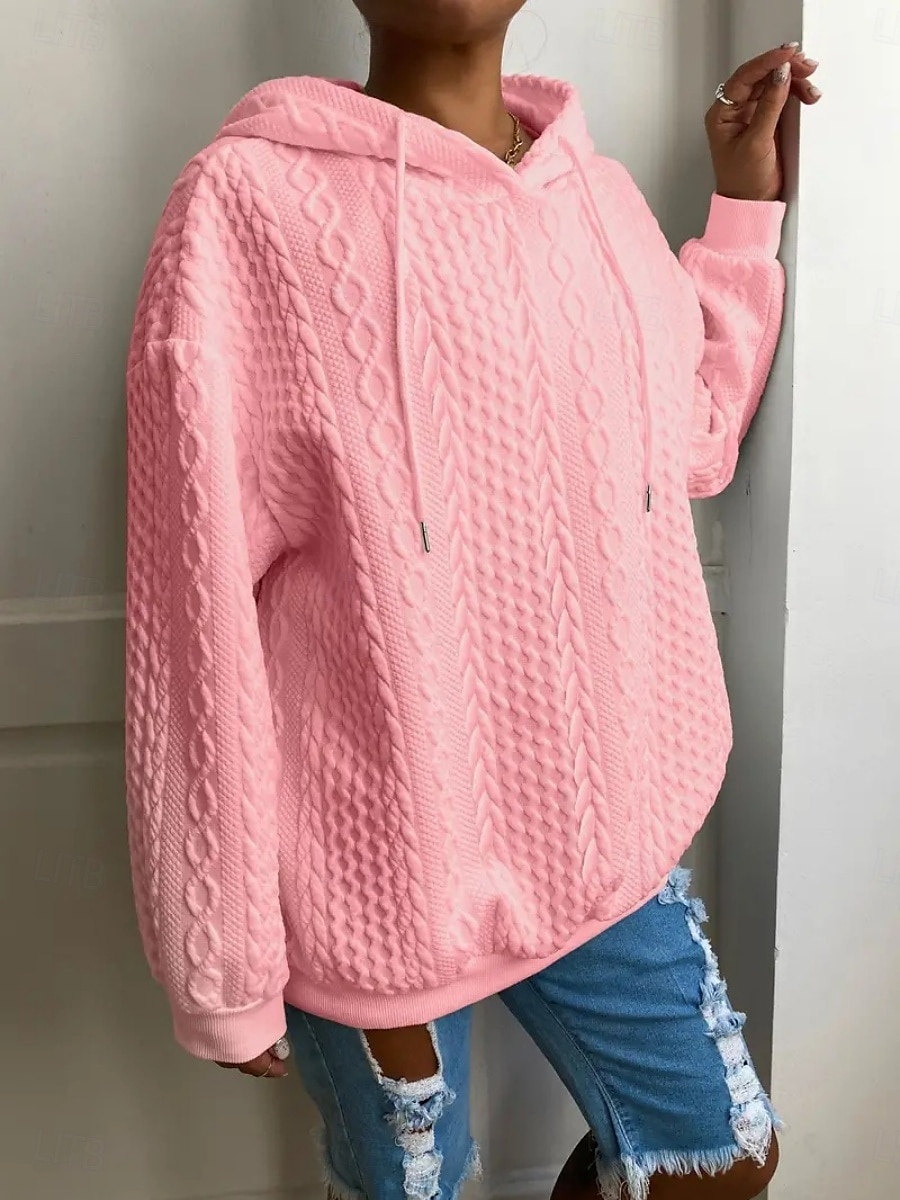 Femmes Sweat à capuche Uni Occasionnel manche longue À capuche Hauts Réguliers Rue Tenue Quotidienne Noir Blanche Rose Claire Rouge Bleu Automne Hiver de 2025 ? $27.99 –P5