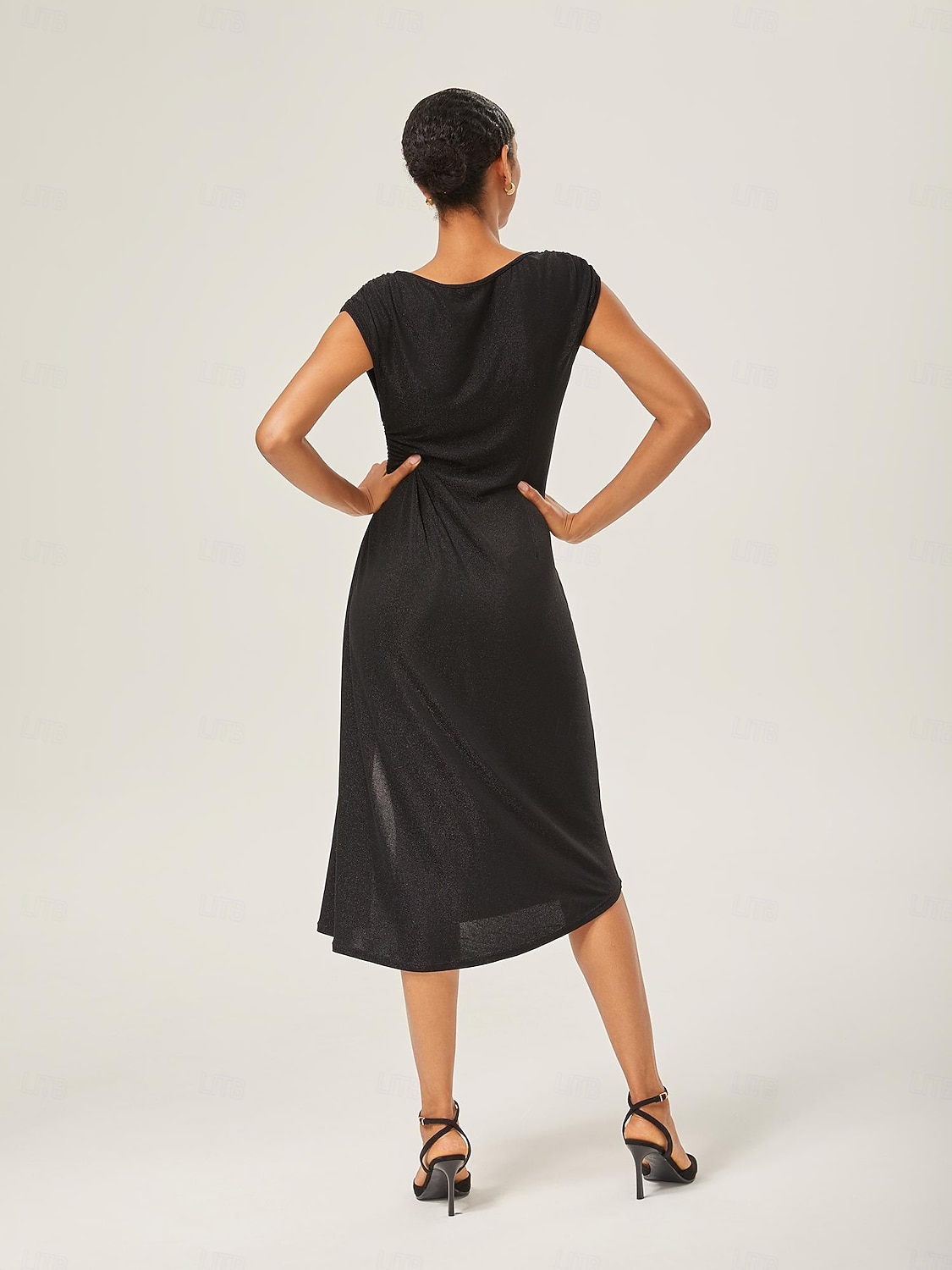 Weiblich Freizeitkleid Schwarz Kappenärmel Einfach Sommer Herbst Ganzjahresmode U-Boot-Ausschnitt Elegant Modern XS S M 2025 - $86.99 –P7