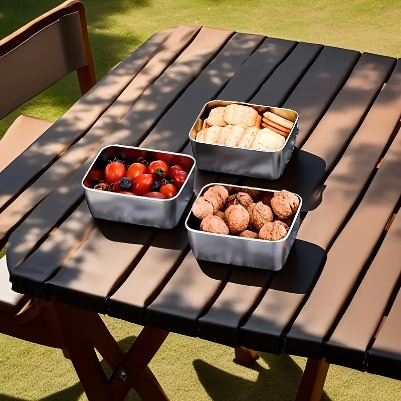 Contenitori per alimenti in acciaio inossidabile da 7 pezzi con coperchi a scatto, scatole per la preparazione dei pasti impilabili a prova di perdite per campeggio, picnic, casa, ufficio e pranzo a del 2025 a $7.99 –P3