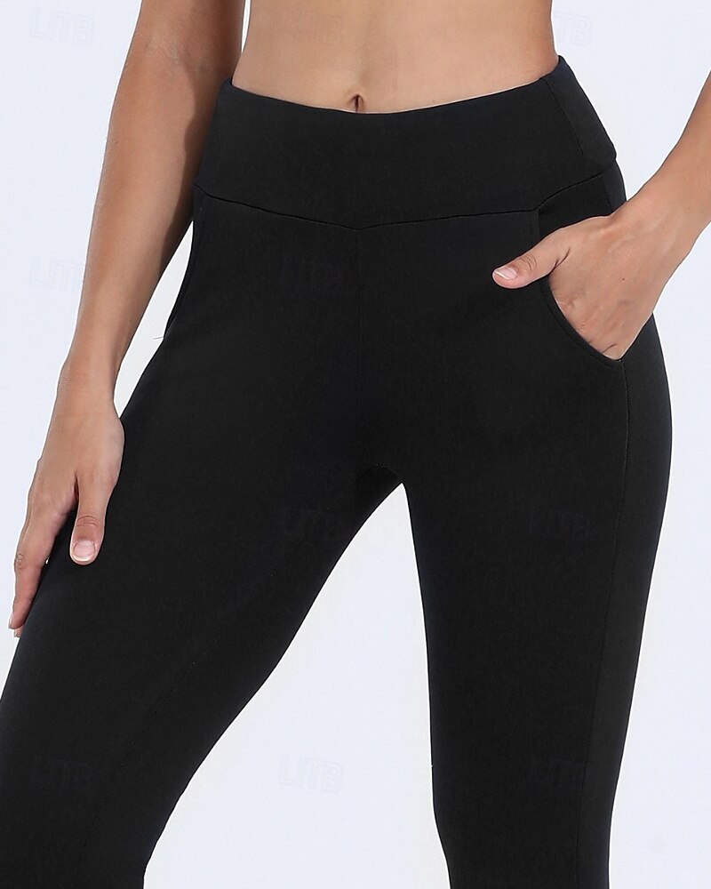 Dame Bukser Leggings Gatemote Fritid Full lengde Naturlig عادي Lomme Elastisk midje comfy Gate Ferie Helg Svart Mørk Marineblå Vinter Normal 2025 - $14.99 –P1