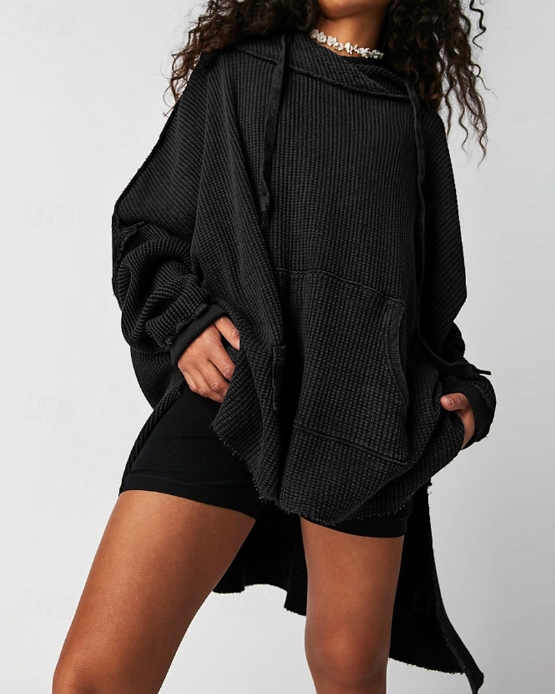Per donna Felpa con cappuccio Semplice Moderno Casual Manica Lunga Con Cappuccio Top Regolari Ferie Uscire Tasca Nero Blu Viola Marrone Beige Autunno del 2025 a $26.99 –P9