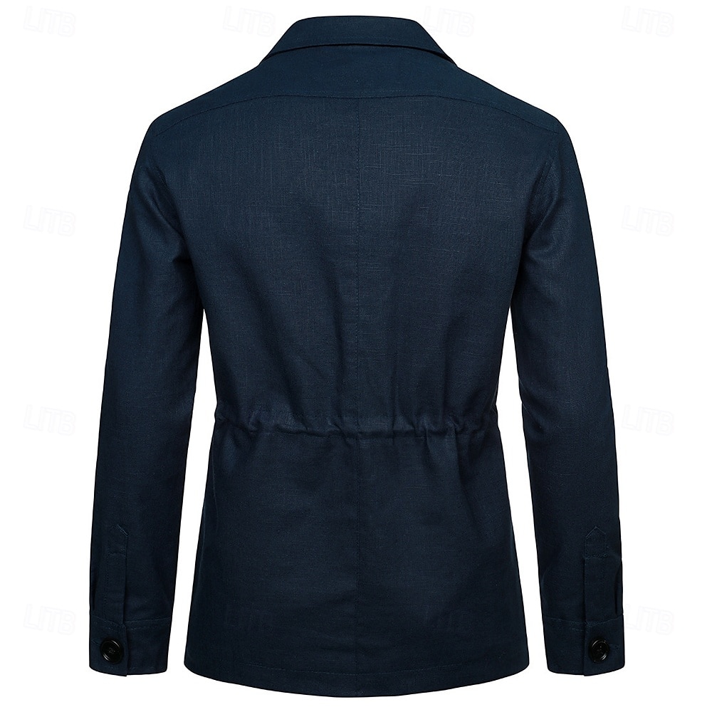 Per uomo Giacca Leggera Blazer 100% lino Scuola Formale Vacanza Elegante Vintage Estate Primavera Lino Tinta unica Tasca Delicato sulla Pelle Comodo Monopetto Un Bottone Bottone frontale Giacca del 2025 a $55.99 –P5