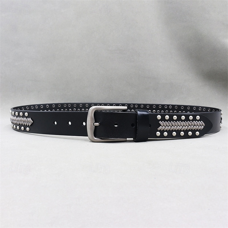 Homme Ceinture Ceinture Taille Noir Derme Alliage Durable Ajustable Uni Extérieur Quotidien de 2025 ? $42.99 –P4