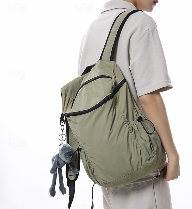 Homme Femmes Sac à Dos Cartable Sac à Dos Fonctionnel Sac à dos scolaire École Quotidien Camping & Randonnée Nylon Réglable Grande capacité Imperméable Fermeture éclair Noir Rose Claire Vert de 2025 ? $32.99 –P6