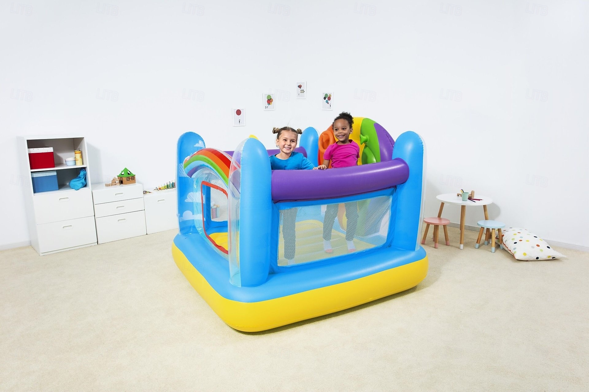 Inflatable Castle Color Bouncy Castles Hot air Balloon Trampoline with Ocean Ball and Electric Pump for Indoor and Outdoor Garden Children s Playground Uptodate 2026 - $272.79 –P5