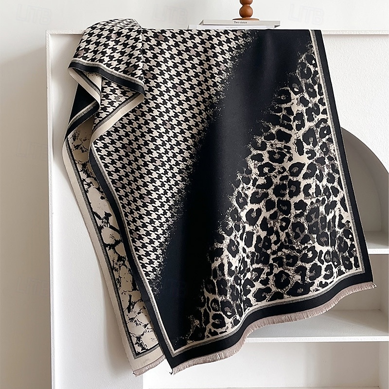 Dame Rektangulært skjerf Skjerf for kvinner Gate Daglig Stevnemøte Grå Svart Kaki Skjerf Leopard 2025 - $25.99 –P5