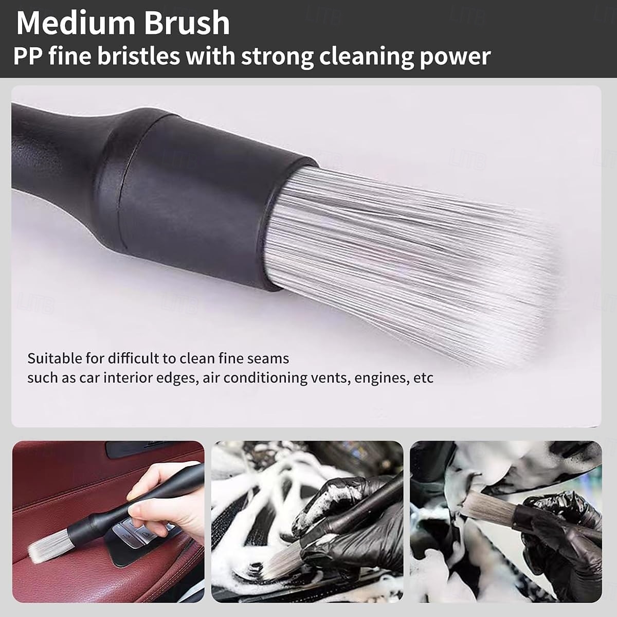 4 PCS Car Detailing Brush Set for Cleaning Interior or Exterior Boars Bristle Detailing Brushes Dusting Cleaning Supplies Tool for Emblem Air Vents Wheels Leather Upholstery Seat 2026 - $15.99 –P5